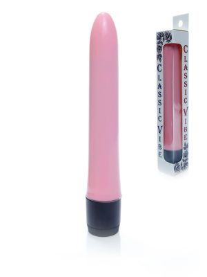 Klasyczny smukły gładki wibrator uniwersalny 18cm różowy
