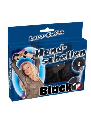 Kajdanki pluszowe erotyczne z futerkiem czarne