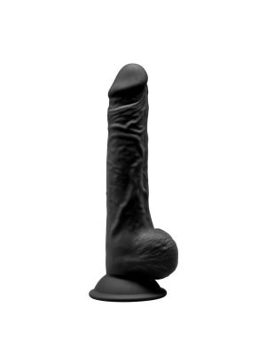 Czarne duże dildo mocna przyssawka i jądra 24 cm