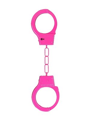Kajdanki metalowe erotyczne BDSM bondage różowe