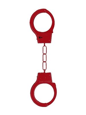 Kajdanki metalowe erotyczne BDSM bondage czerwone