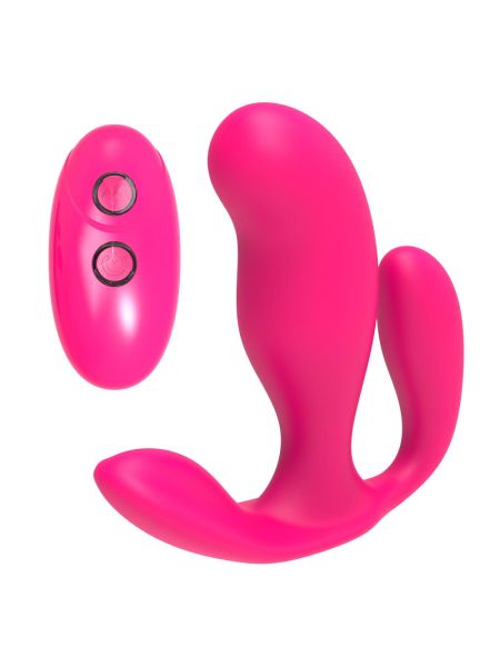 Potrójny wibrator waginalny analny 7 trybów 8 cm różowy - 2