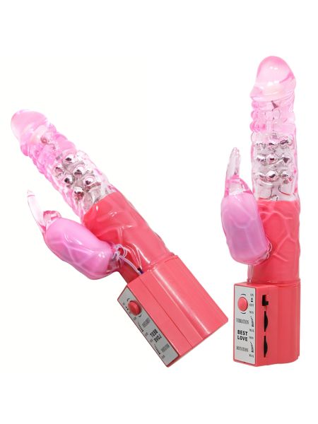 Wibrator królik masażer pochwy i łechtaczki różowy - 9