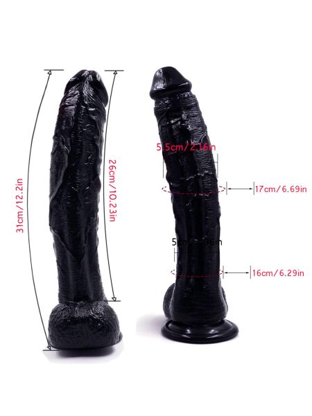 Duże dildo naturalny penis jądra przyssawka 31cm - 4