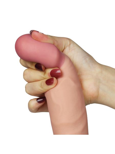 Dildo sztuczny penis eko skóra realistyczne wibracje 22 cm - 5