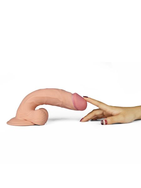 Dildo sztuczny penis eko skóra realistyczne wibracje 22 cm - 7