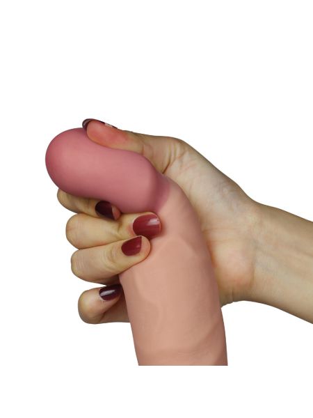 Dildo sztuczny penis eko skóra realistyczne wibracje 22 cm - 8