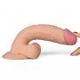 Dildo sztuczny penis eko skóra realistyczne wibracje 22 cm - 5