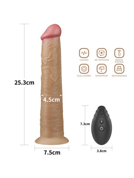 Silikonowe realistyczne  żylaste sex dildo z przyssawką 26 cm - 2