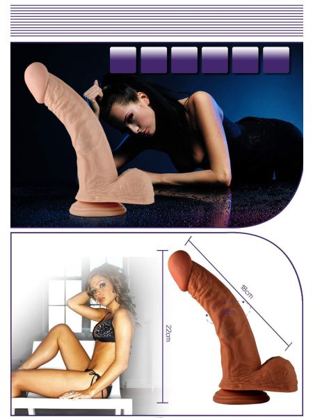 Elastyczne dildo penis sztuczny żylasty orgazm przyssawka - 6
