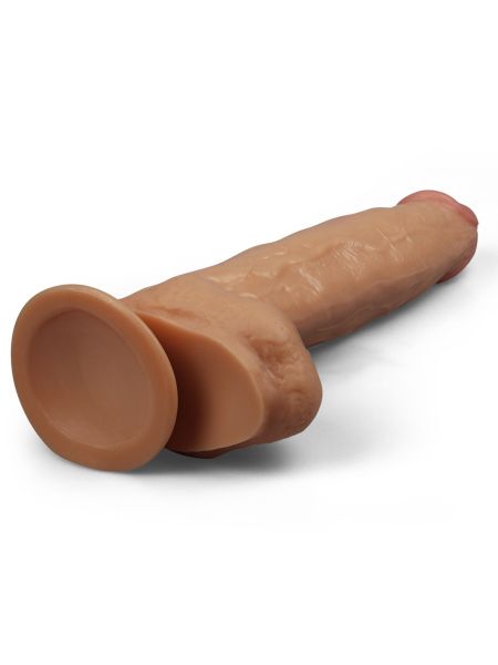 Duże dildo śniady żylasty penis z przyssawką 30 cm - 3
