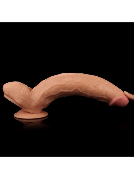 Duże dildo śniady żylasty penis z przyssawką 30 cm - 7
