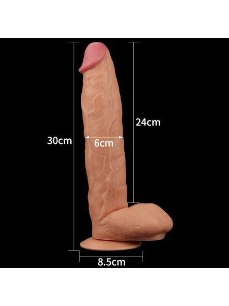 Duże dildo śniady żylasty penis z przyssawką 30 cm - 8