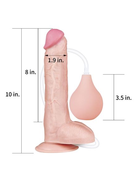 Cieliste żylaste dildo penis funkcja wytrysku pompowane 25 cm - 2
