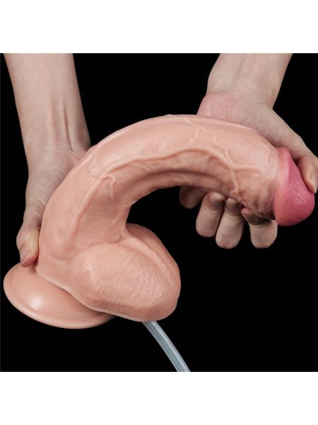 Cieliste żylaste dildo penis funkcja wytrysku pompowane 25 cm - 8
