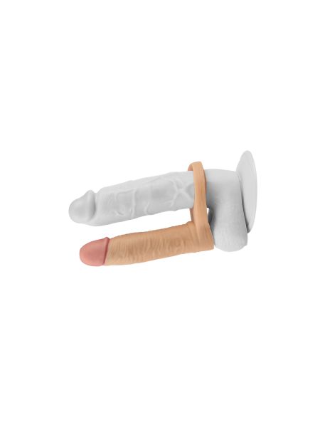 Gumowy strap- on analny  otwór na penisa giętki 15cm - 2