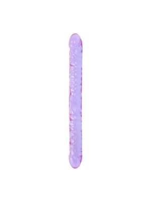 Silikonowe podwójne fioletowe żelowe dildo miękkie 46 cm - image 2