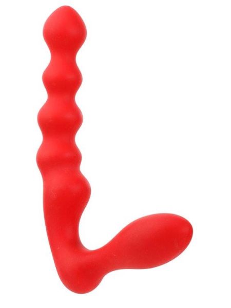 Silikonowe czerwone dildo do podwójnej penetracji - 4