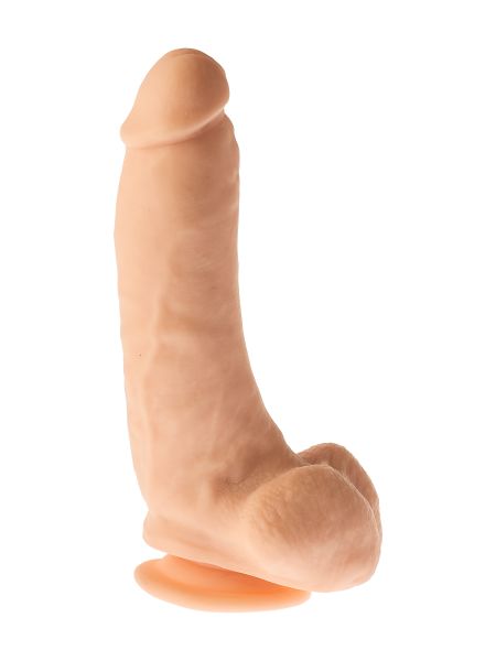 Penis grube żylaste cieliste dildo z mocną przyssawką 23 cm - 2