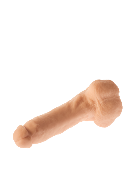 Penis grube żylaste cieliste dildo z mocną przyssawką 23 cm - 4