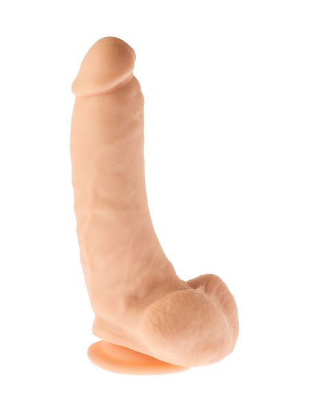 Penis grube żylaste cieliste dildo z mocną przyssawką 23 cm - 10