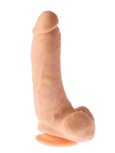 Penis grube żylaste cieliste dildo z mocną przyssawką 23 cm - 3