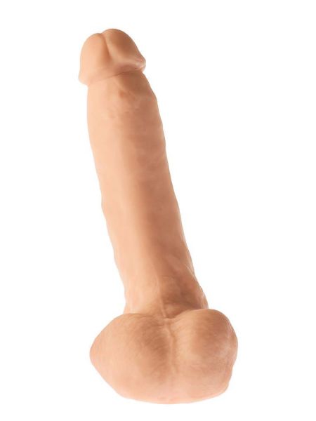 Penis grube żylaste cieliste dildo z mocną przyssawką 23 cm - 7