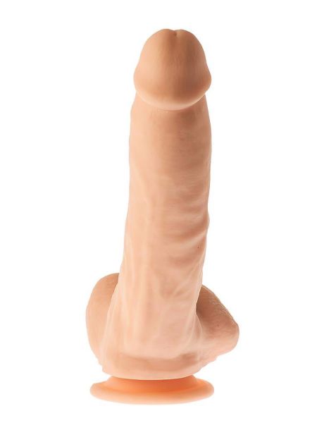 Penis grube żylaste cieliste dildo z mocną przyssawką 23 cm - 9