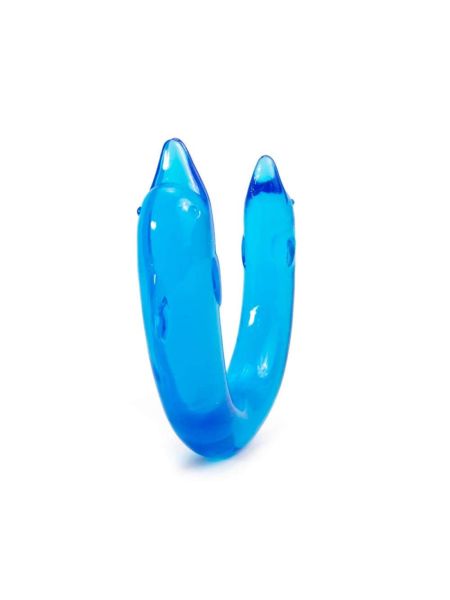 Podwójne niebieskie dildo do sexu kształt delfina