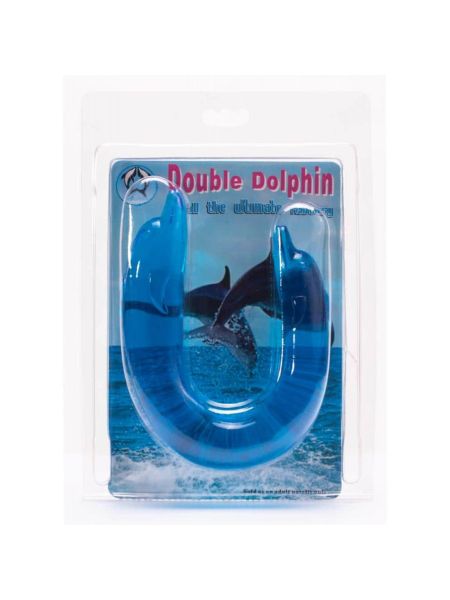 Podwójne niebieskie dildo do sexu kształt delfina - 2