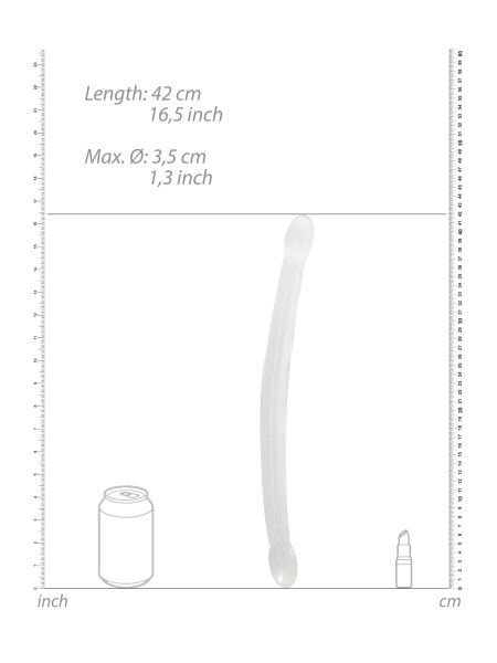 Długie podwójne silikonowe dildo gładkie 42 cm - 4