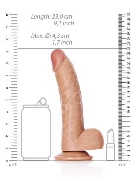 Silikonowe duże żylaste dildo przyssawka 23 cm - 7