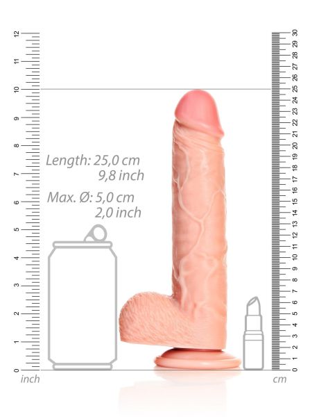 Dildo duży żylasty penis z mocną przyssawką 25 cm - 7