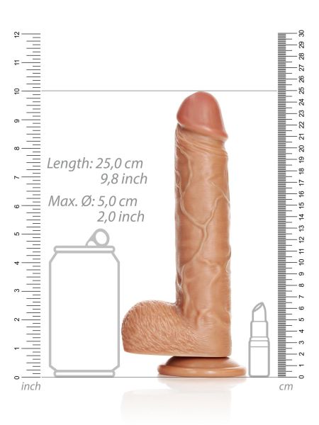 Silikonowy duży żylasty penis dildo przyssawka 25 cm - 7