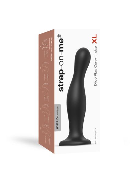 Miękkie fikuśne czarne opływowe dildo waginalne analne