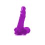 Penis duży fioletowy z przyssawką i dużymi jądrami 20 cm - 3