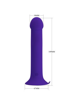 Dildo wibrujące z przyssawką analny i waginalny 12 trybów wibracji i pulsacji fioletowy - image 2