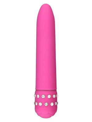 Klasyczny prosty wibrator gładki zdobiony 15 cm różowy