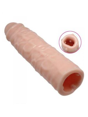 Nakładka na penisa członka rozciągliwa przedłużka cielista