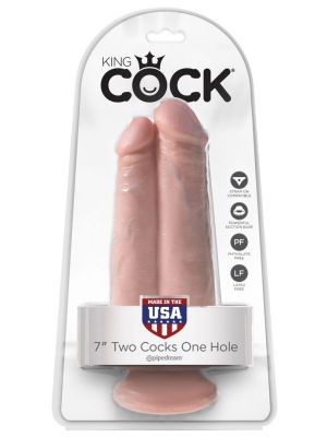 Dildo-Two Cocks One Hole 7 Inch - image 2