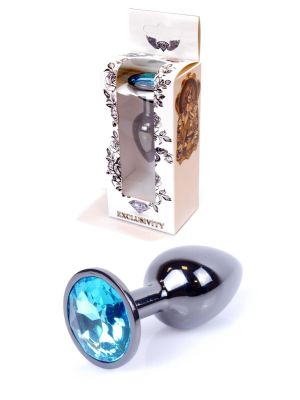 Plug korek analny stalowy z kryształem 2,7cm niebieski