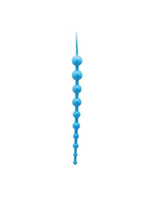 Długi łańcuszek kulki analne sex koraliki do pupy niebieskie - image 2