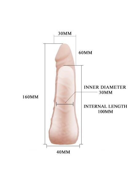 Przedłużka realistyczna wydłużająca penisa 16cm - 4