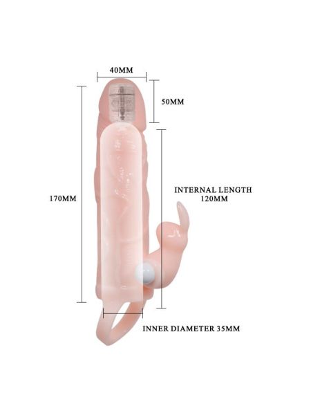 Nakładka wibrująca na penisa wydłuża 5cm stymuluje - 3