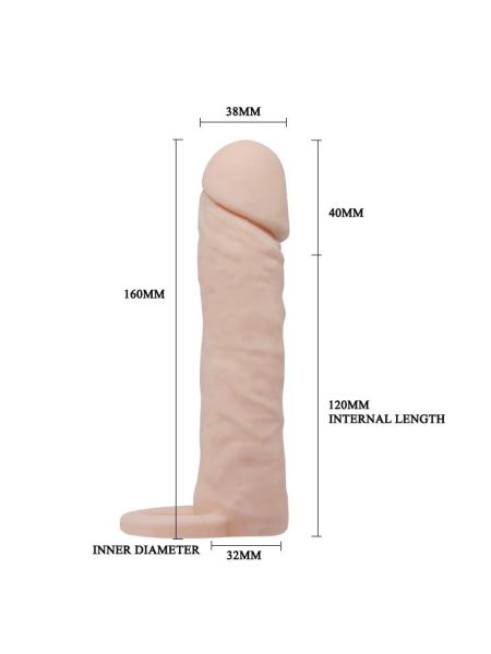 Realistyczna nakładka na penisa jądra przedłuża 16cm - 5