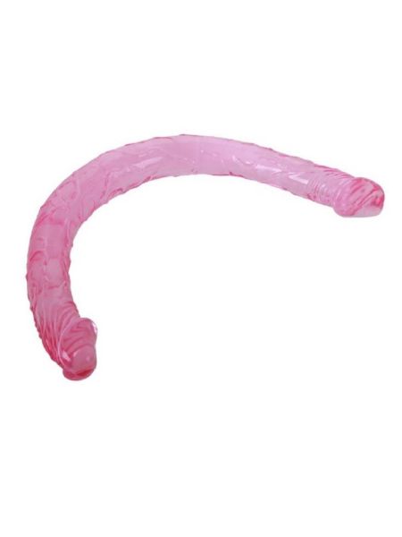 Penis dildo podwójne sex analny waginalny 45cm różowe - 2