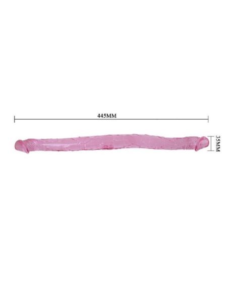 Penis dildo podwójne sex analny waginalny 45cm różowe - 4