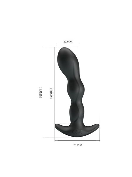 Masażer prostaty wibracje korek analny 14cm 12 trybów USB - 4