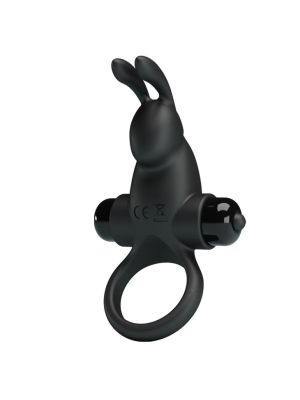 Wibrujący pierścień ring na penisa do łechtaczki czarny - image 2