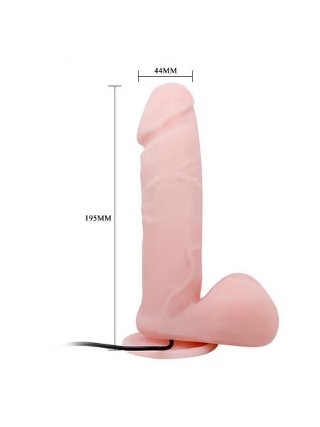 Wibrujący penis realistyczny przyssawka jądra 19cm - 4